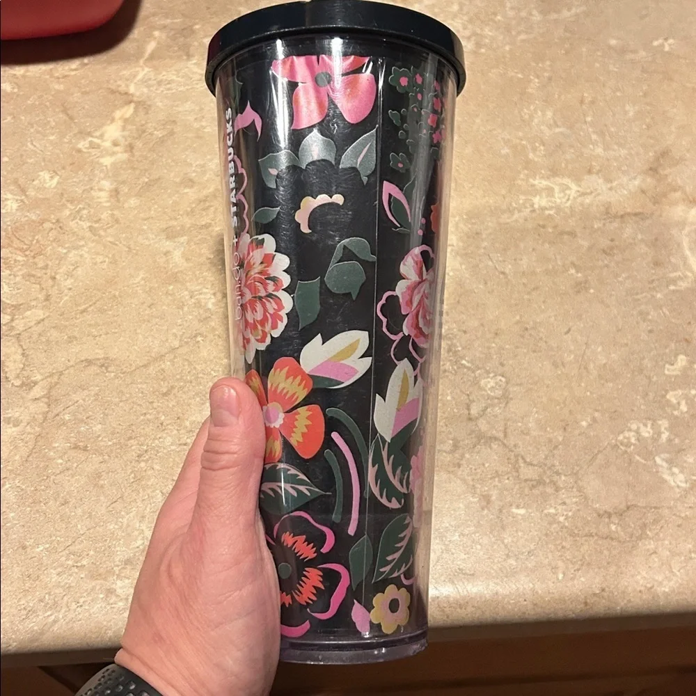 Starbucks Ban.do Midnight Flower Floral Cold Cup Venti Tumbler 24oz Bando HTF - Picture 6 of 8